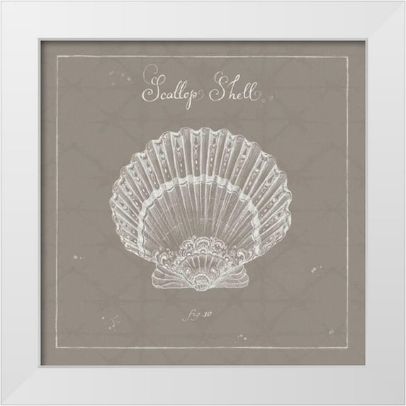 Brissonnet, Daphne 12x12 White Modern Wood Framed Museum Art Print Titled - Underwater Life XV Greige