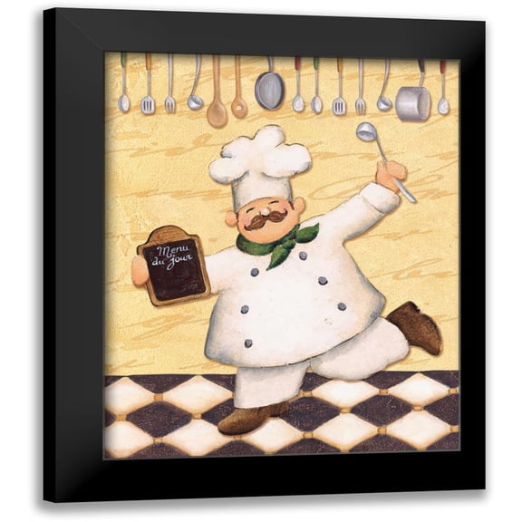 Brissonnet, Daphne 12x14 Black Modern Framed Museum Art Print Titled - Le Chef et le Menu