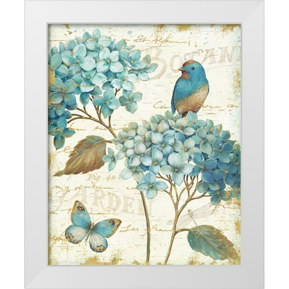 Brissonnet, Daphne 12x14 White Modern Wood Framed Museum Art Print Titled - Blue Garden III