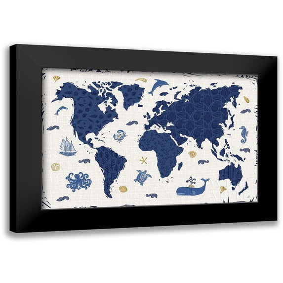 Brissonnet, Daphne 14x11 Black Modern Framed Museum Art Print Titled - Primitive Sea II
