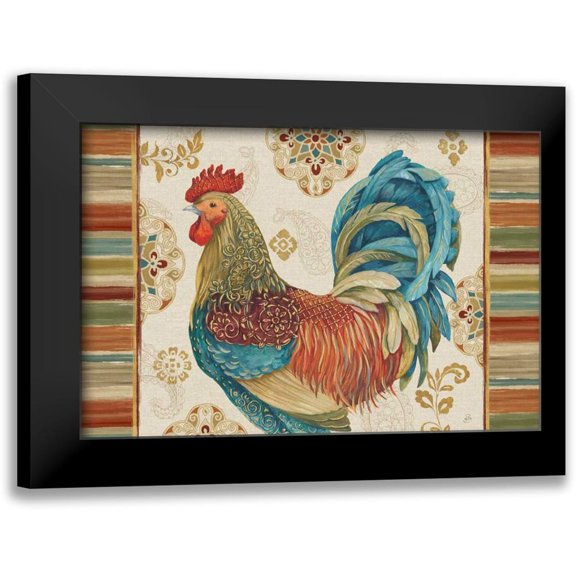 Brissonnet, Daphne 14x11 Black Modern Framed Museum Art Print Titled - Rooster Rainbow IIA