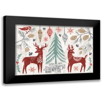 Brissonnet, Daphne 14x11 Black Modern Framed Museum Art Print Titled - Woodcut Christmas I Color