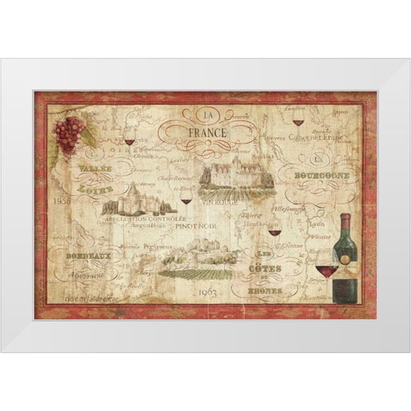 Brissonnet, Daphne 14x11 White Modern Wood Framed Museum Art Print Titled - Wine Map