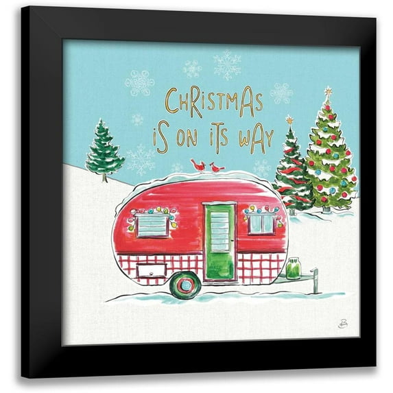 Brissonnet, Daphne 15x15 Black Modern Framed Museum Art Print Titled - Christmas in the Country V On Its Way