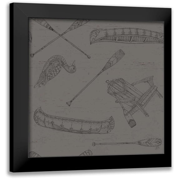 Brissonnet, Daphne 15x15 Black Modern Framed Museum Art Print Titled - Lake Sketches Pattern IB