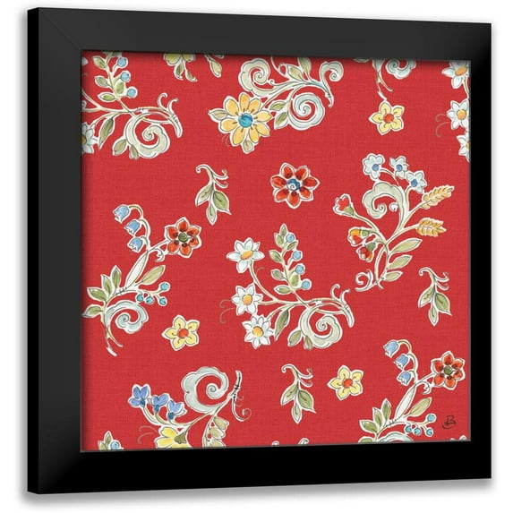 Brissonnet, Daphne 15x15 Black Modern Framed Museum Art Print Titled - Morning Bloom Pattern IIC