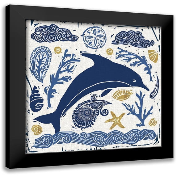 Brissonnet, Daphne 15x15 Black Modern Framed Museum Art Print Titled - Primitive Sea VIII