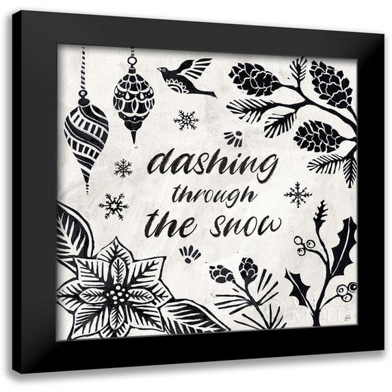 Brissonnet, Daphne 15x15 Black Modern Framed Museum Art Print Titled - Woodcut Christmas VII