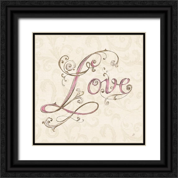 Brissonnet, Daphne 15x15 Black Ornate Wood Framed with Double Matting Museum Art Print Titled - Elegant Season Love Pink