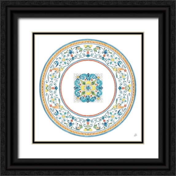 Brissonnet, Daphne 15x15 Black Ornate Wood Framed with Double Matting Museum Art Print Titled - Mediterranean Breeze VIII