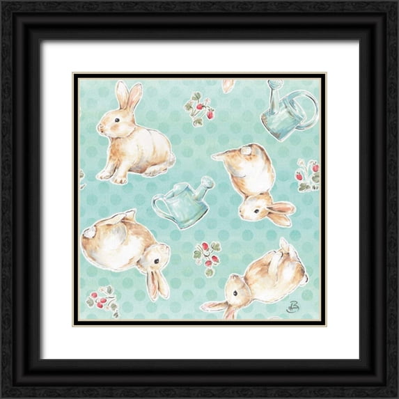 Brissonnet, Daphne 15x15 Black Ornate Wood Framed with Double Matting Museum Art Print Titled - Springtime Pattern IIIB