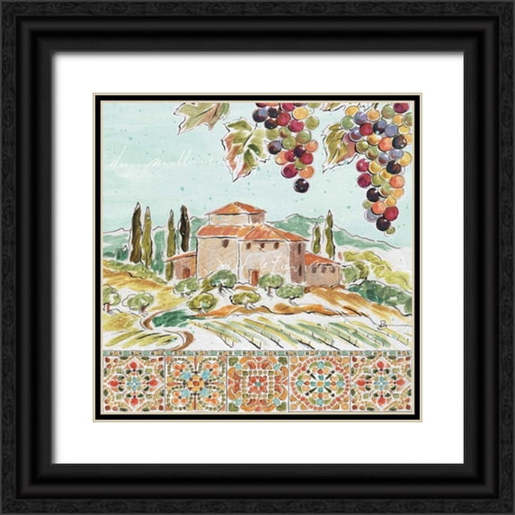 Brissonnet, Daphne 15x15 Black Ornate Wood Framed with Double Matting Museum Art Print Titled - Tuscan Breeze II