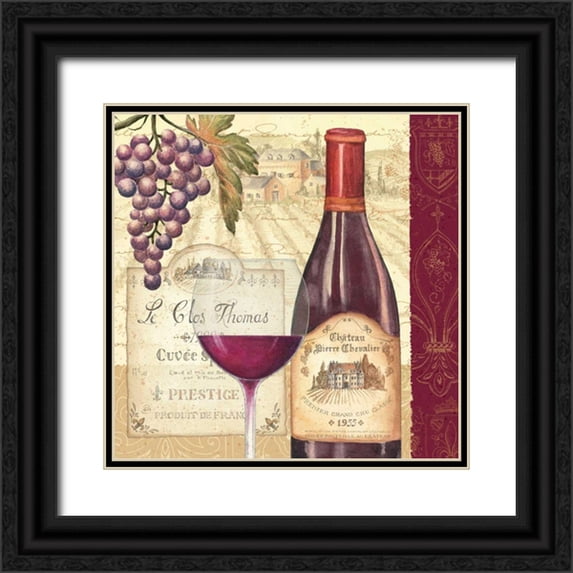 Brissonnet, Daphne 15x15 Black Ornate Wood Framed with Double Matting Museum Art Print Titled - Wine Tradition II