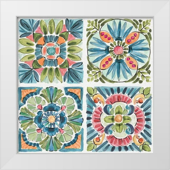 Brissonnet, Daphne 15x15 White Modern Wood Framed Museum Art Print Titled - Gypsy Meadow Pattern VII