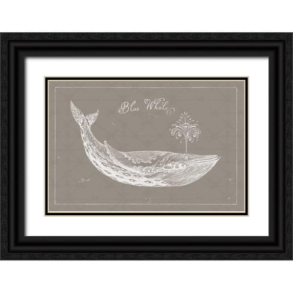 Brissonnet, Daphne 18x13 Black Ornate Wood Framed with Double Matting Museum Art Print Titled - Underwater Life IX Greige