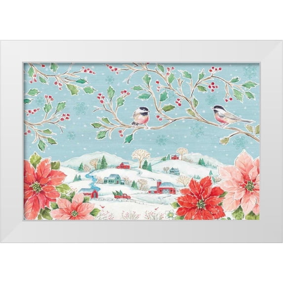 Brissonnet, Daphne 18x13 White Modern Wood Framed Museum Art Print Titled - Country Poinsettias IV