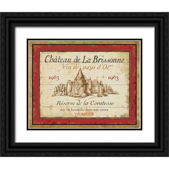 Brissonnet, Daphne 18x15 Black Ornate Wood Framed with Double Matting Museum Art Print Titled - French Wine Label I