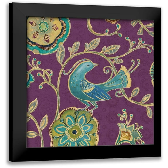 Brissonnet, Daphne 20x20 Black Modern Framed Museum Art Print Titled - Bohemian Wings IX Aubergine