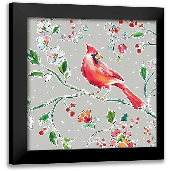 Brissonnet, Daphne 20x20 Black Modern Framed Museum Art Print Titled - Holiday Wings IV