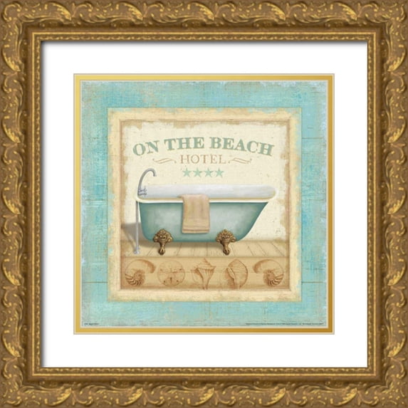 Brissonnet, Daphne 20x20 Gold Ornate Wood Framed with Double Matting Museum Art Print Titled - Beach Hotel I