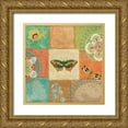 thumbnail image 1 of Brissonnet, Daphne 20x20 Gold Ornate Wood Framed with Double Matting Museum Art Print Titled - Folk Floral IV Center Butterfly, 1 of 4