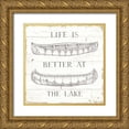 thumbnail image 1 of Brissonnet, Daphne 20x20 Gold Ornate Wood Framed with Double Matting Museum Art Print Titled - Lake Sketches V, 1 of 4