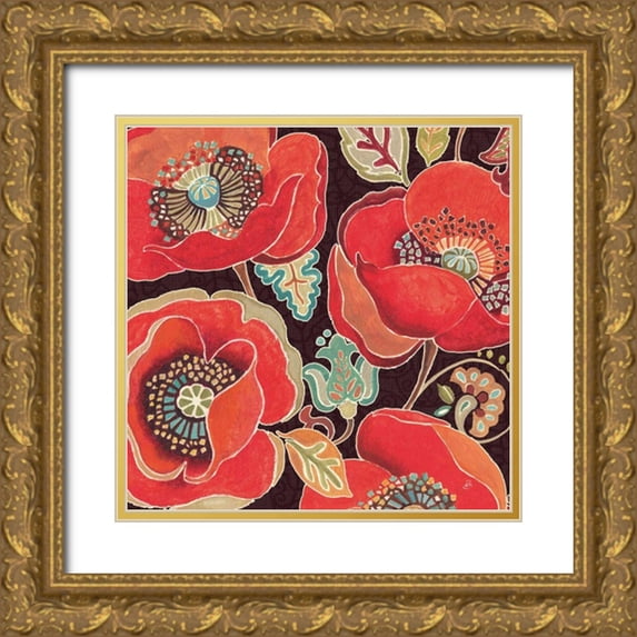 Brissonnet, Daphne 20x20 Gold Ornate Wood Framed with Double Matting Museum Art Print Titled - Moroccan Red IV