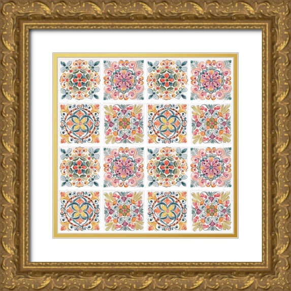Brissonnet, Daphne 20x20 Gold Ornate Wood Framed with Double Matting Museum Art Print Titled - Natures Bliss Pattern IVA