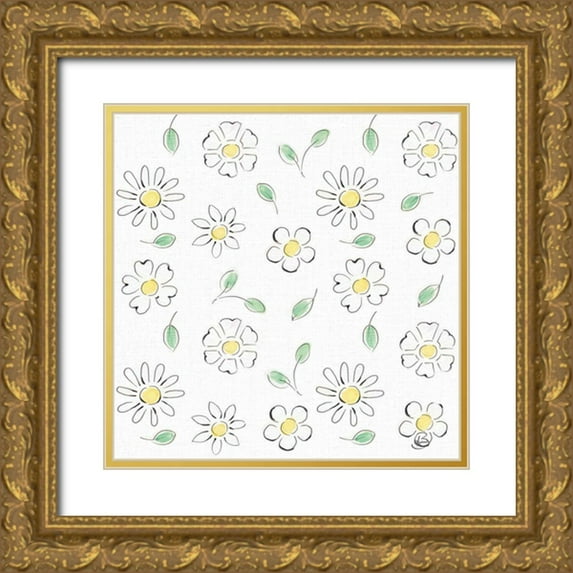 Brissonnet, Daphne 20x20 Gold Ornate Wood Framed with Double Matting Museum Art Print Titled - Springtime Pattern VIIA