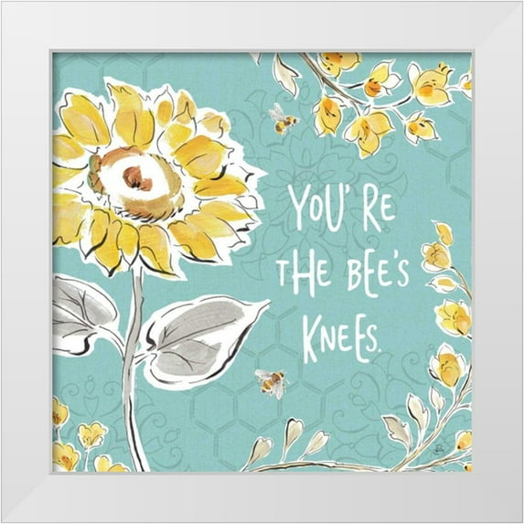 Brissonnet, Daphne 20x20 White Modern Wood Framed Museum Art Print Titled - Bee Happy II