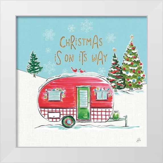 Brissonnet, Daphne 20x20 White Modern Wood Framed Museum Art Print Titled - Christmas in the Country V On Its Way