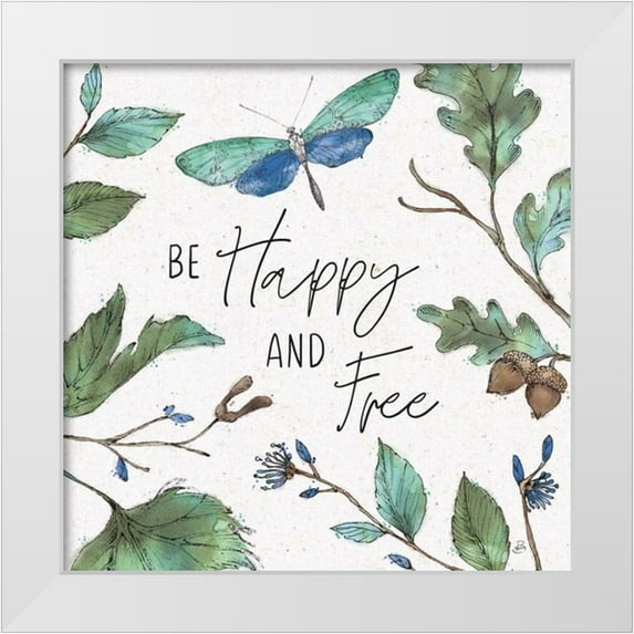 Brissonnet, Daphne 20x20 White Modern Wood Framed Museum Art Print Titled - Outdoor Beauties Color I Be Happy and Free