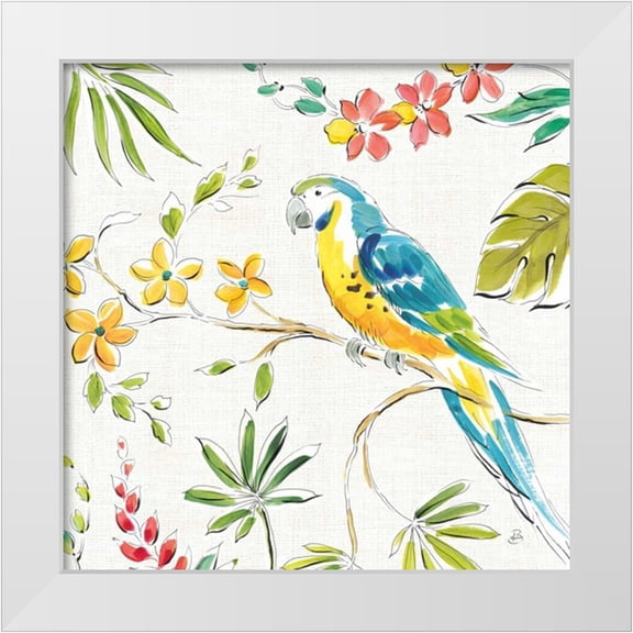 Brissonnet, Daphne 20x20 White Modern Wood Framed Museum Art Print Titled - Tropical Oasis IV White