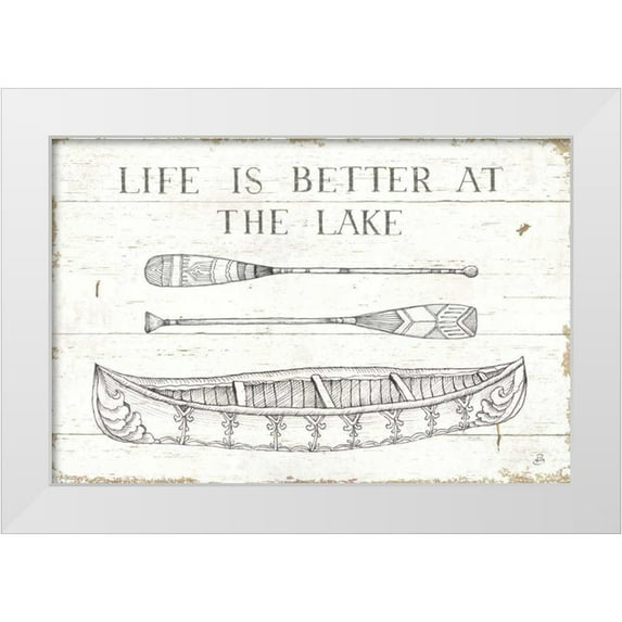 Brissonnet, Daphne 24x17 White Modern Wood Framed Museum Art Print Titled - Lake Sketches II