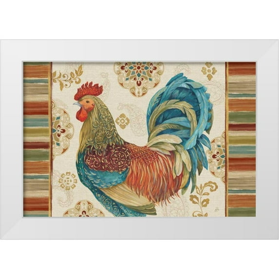 Brissonnet, Daphne 24x17 White Modern Wood Framed Museum Art Print Titled - Rooster Rainbow IIA