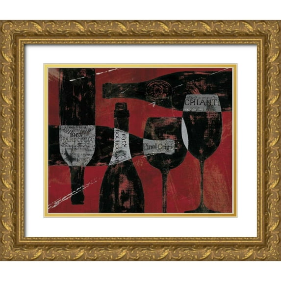 Brissonnet, Daphne 24x20 Gold Ornate Wood Framed with Double Matting Museum Art Print Titled - Wine Selection Red