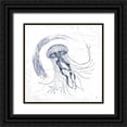 thumbnail image 1 of Brissonnet, Daphne 26x26 Black Ornate Wood Framed with Double Matting Museum Art Print Titled - Delicate Sea IV Indigo, 1 of 4