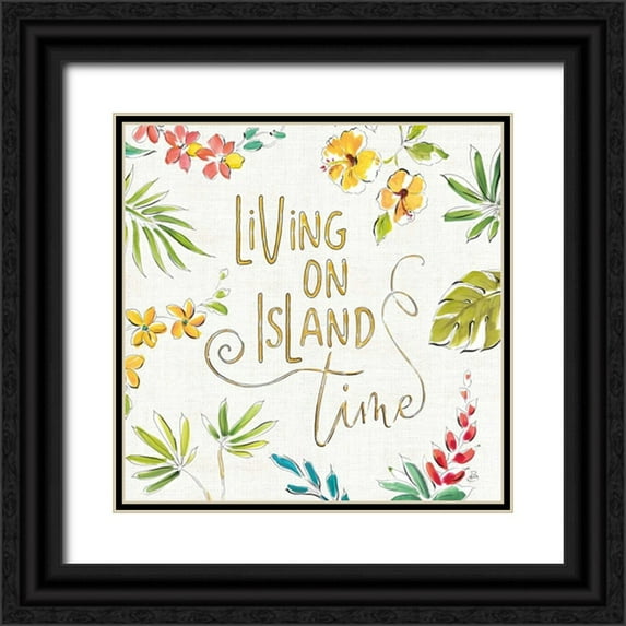Brissonnet, Daphne 26x26 Black Ornate Wood Framed with Double Matting Museum Art Print Titled - Tropical Oasis VI White