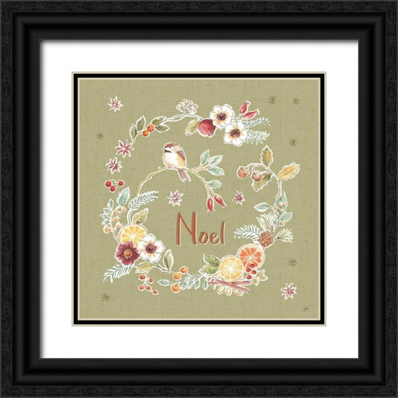 Brissonnet, Daphne 26x26 Black Ornate Wood Framed with Double Matting Museum Art Print Titled - Winter Spice IV Color