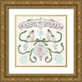 thumbnail image 1 of Brissonnet, Daphne 26x26 Gold Ornate Wood Framed with Double Matting Museum Art Print Titled - Christmas Season III, 1 of 4