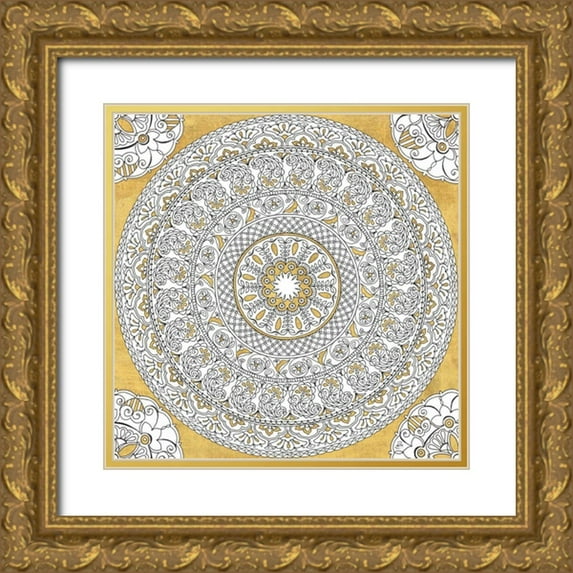 Brissonnet, Daphne 26x26 Gold Ornate Wood Framed with Double Matting Museum Art Print Titled - Color My World Mandala I Gold