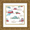 thumbnail image 1 of Brissonnet, Daphne 26x26 Gold Ornate Wood Framed with Double Matting Museum Art Print Titled - Country Poinsettias Step 04A, 1 of 4