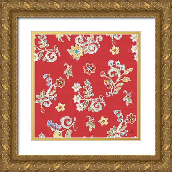 Brissonnet, Daphne 26x26 Gold Ornate Wood Framed with Double Matting Museum Art Print Titled - Morning Bloom Pattern IIC