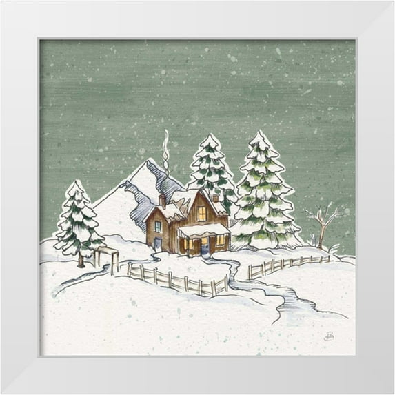 Brissonnet, Daphne 26x26 White Modern Wood Framed Museum Art Print Titled - Holiday Toile Cabin Neutral Crop