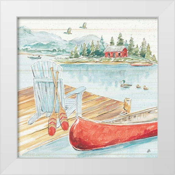Brissonnet, Daphne 26x26 White Modern Wood Framed Museum Art Print Titled - Lake Moments III