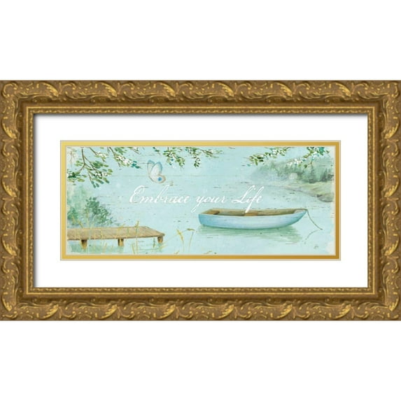 Brissonnet, Daphne 32x15 Gold Ornate Wood Framed with Double Matting Museum Art Print Titled - Serene Moments V