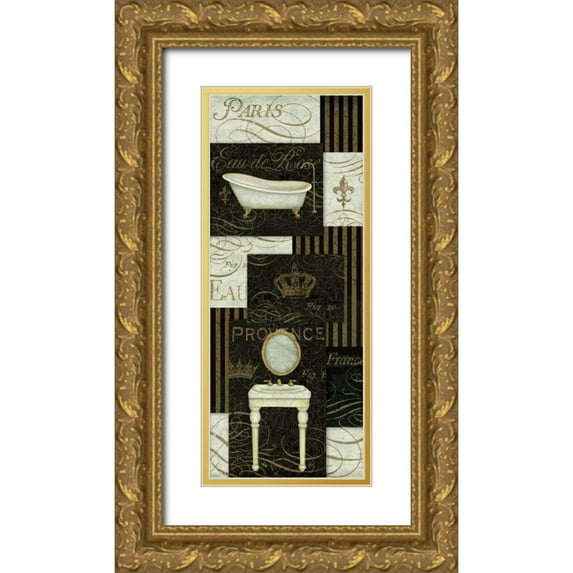 Brissonnet, Daphne 8x14 Gold Ornate Wood Framed with Double Matting Museum Art Print Titled - Bain De Luxe Collage II