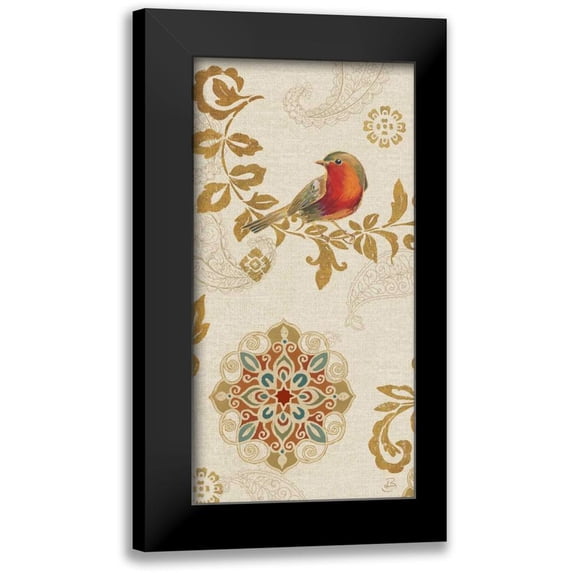 Brissonnet, Daphne 9x14 Black Modern Framed Museum Art Print Titled - Bird Rainbow Red Panel