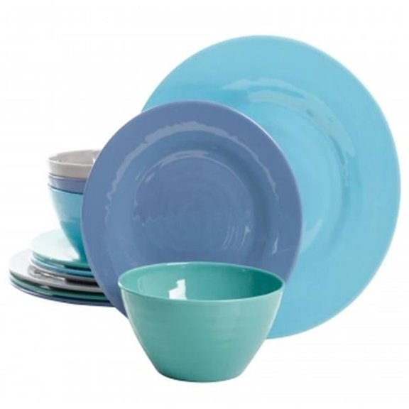 Brist Dinnerware Set - Assorted Colors - 12 Piece - Chip Resistant