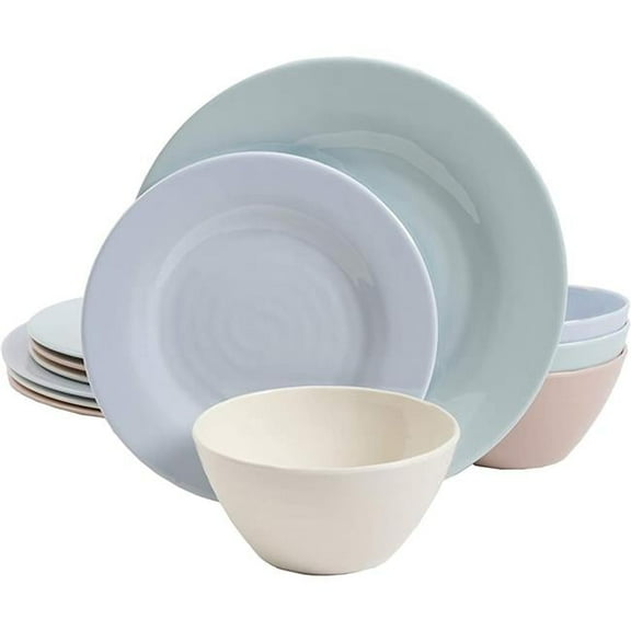 Brist Melamine Pastel Dinnerware - 12 Piece